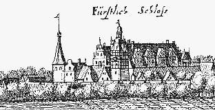 Das frstliche Schloss auf einem Stich von Merian aus dem Jahr 1653