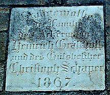 Eilenstedt: Hinweis auf das Grabgewlbe der Familie Heinrich Grasshoff und des Gutsbesitzers Christoph Schaper