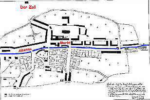 Stadtgrundriss von Schppenstedt nach dem Brand am 01.10.1743