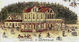 1894 wurde die Gaststtte im" elegantesten Schweizer Stil" erbaut. Zuvor existierte nur der rechte Anbau, das so genannte Zelt.